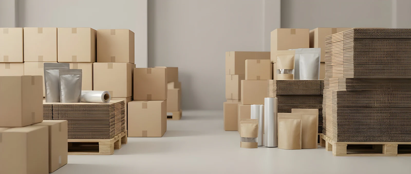 Cartons et colis prêts à l'expédition